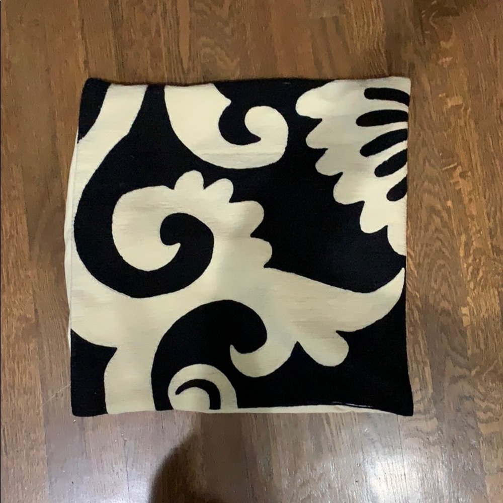 Pottery Barn Blk & white embroidered pillow cover